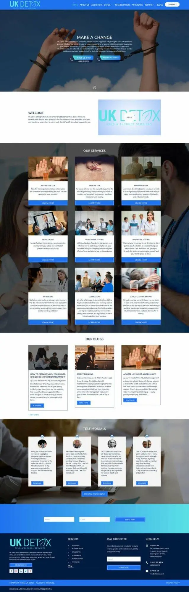 Website design and development for ukdetox.co.uk