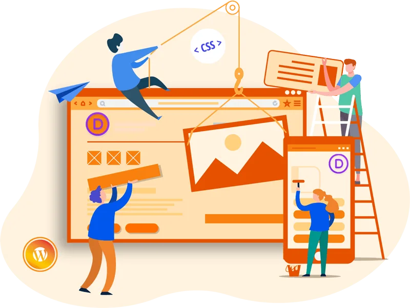 Custom website development services for WordPress and responsive designs